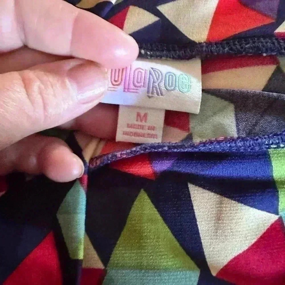 Lularoe Medium blue multicolor Azure a-line skirt. NWT. Silky feel.Colorful! - Picture 4 of 6